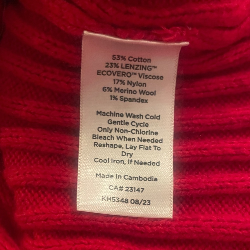 Talbots Red Ribbed Half-Zip Sweater - Picture 8 of 8